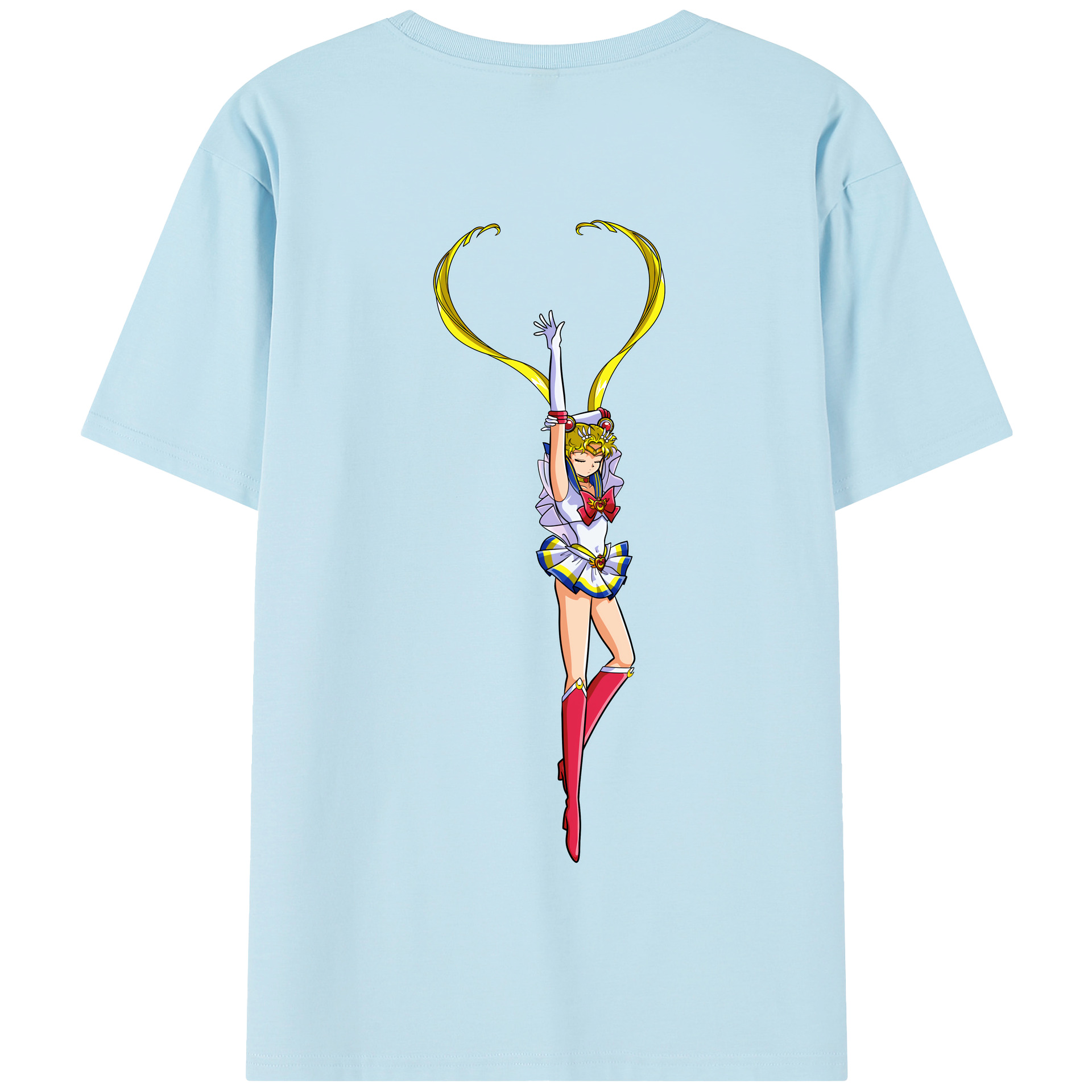 （画像用） 美少女戦士セーラームーン 月野 うさぎ つきの うさぎ Sailor Moon Tsukino Usagi 綿100％半袖Tシャツ（背面プリント）